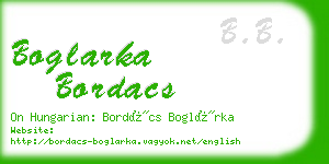 boglarka bordacs business card